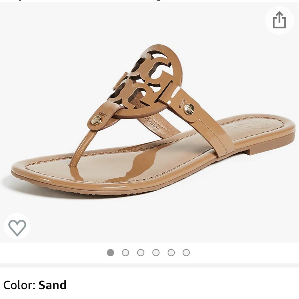 LIKE NEW Tory Burch Miller Sandal (Sand Patent Leather)